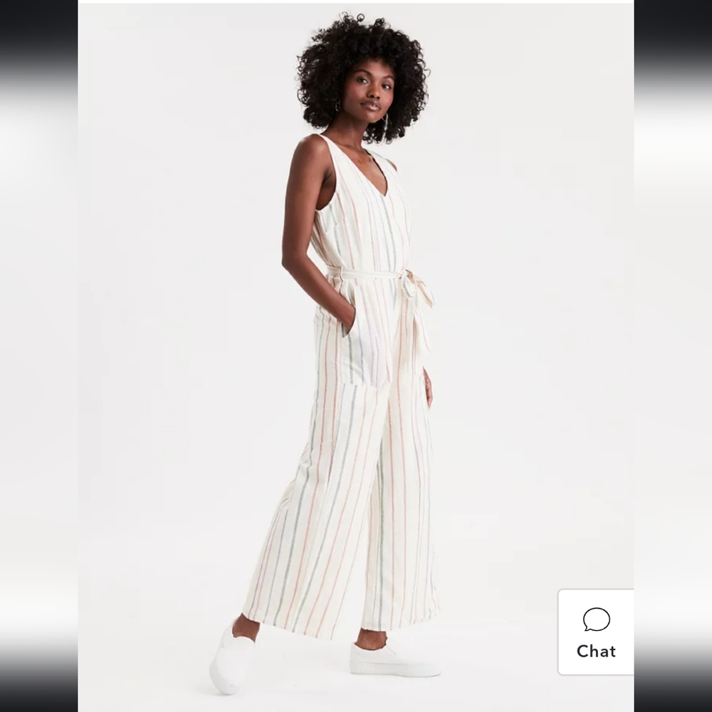 AE V-neck Striped Jumpsuit